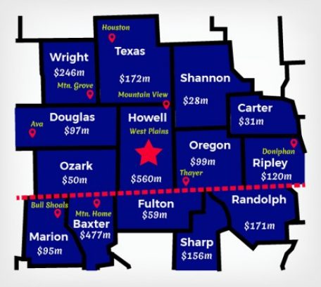 Ozark Marketing Company Coverage Map